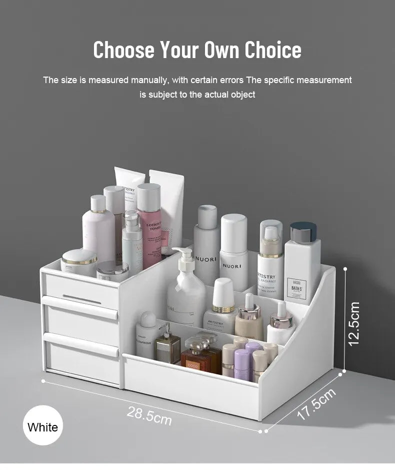 Organizador de Maquillaje con Cajón Blanco