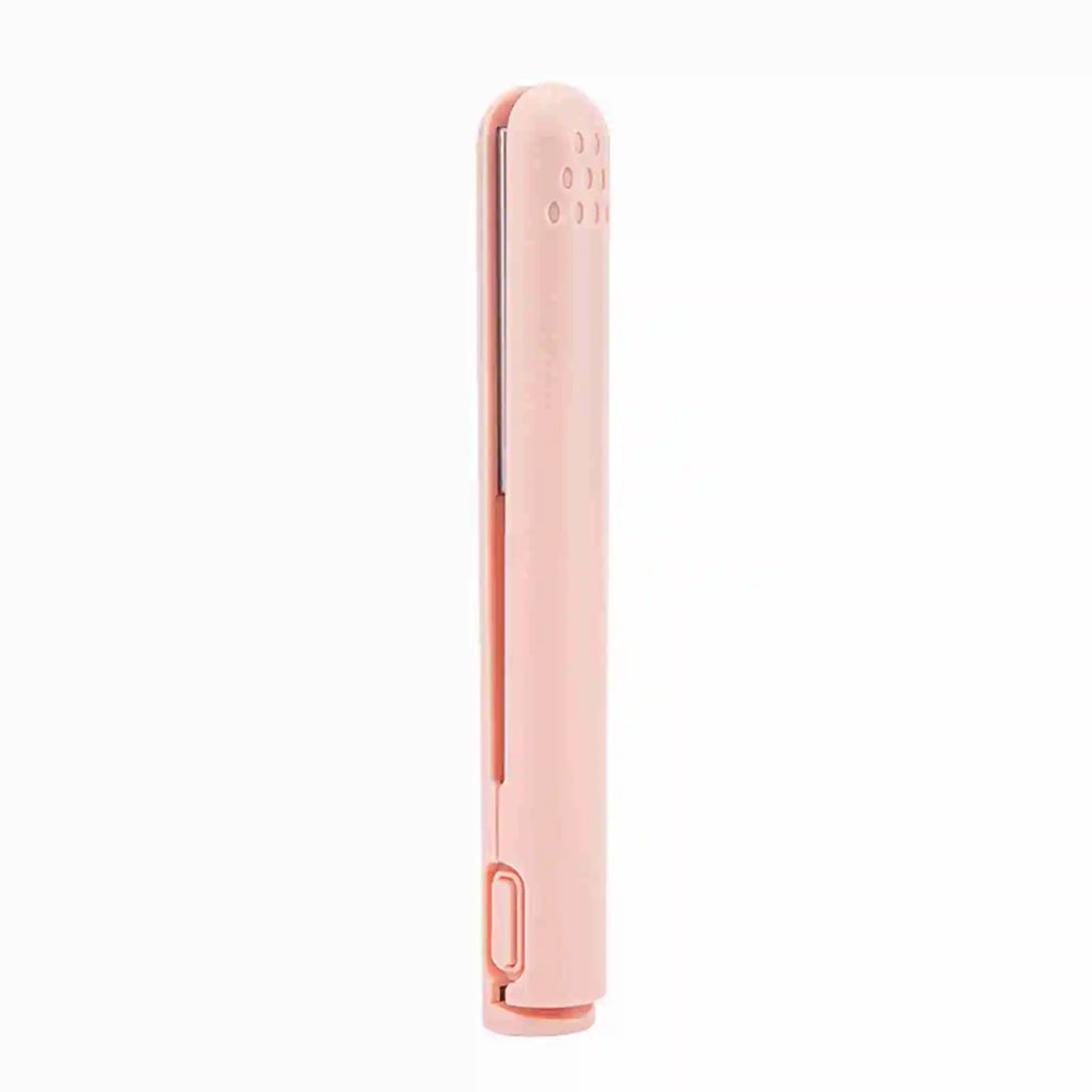 Rizador de Pelo Pequeño Portátil 2 en 1, Plancha de Pelo de Doble Uso con Conexión USB