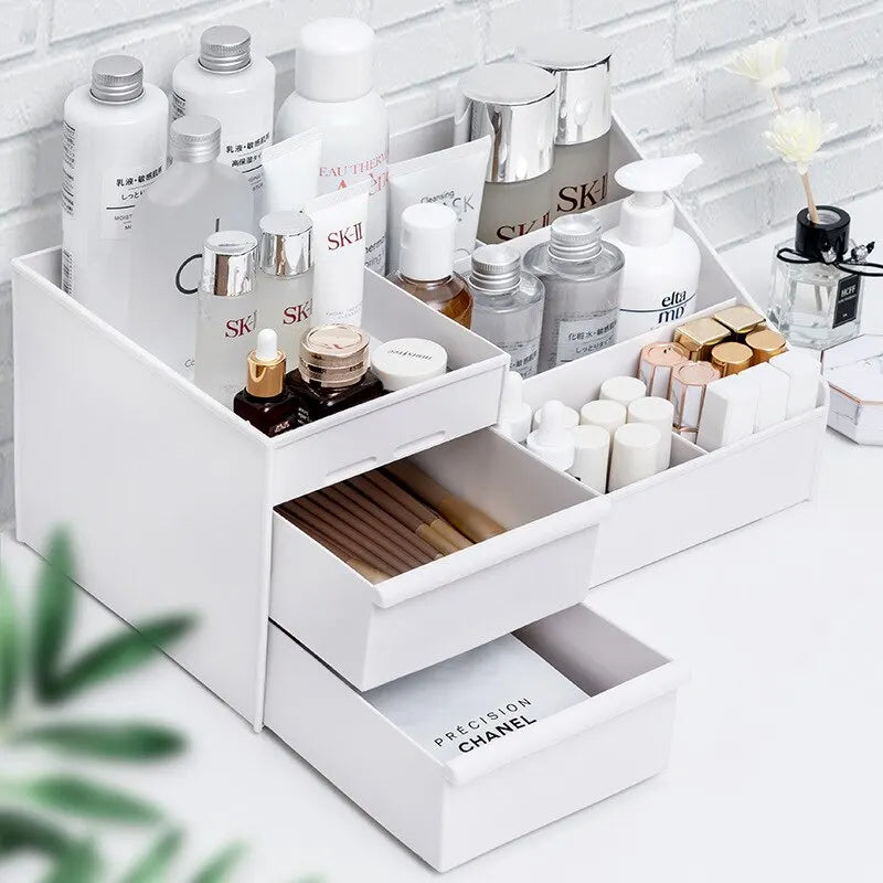 Organizador de Maquillaje con Cajón Blanco
