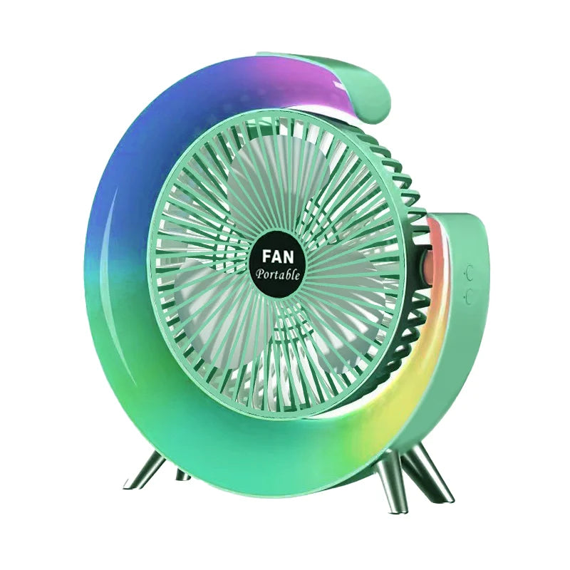 Ventilador Portátil Recargable LED Multicolor