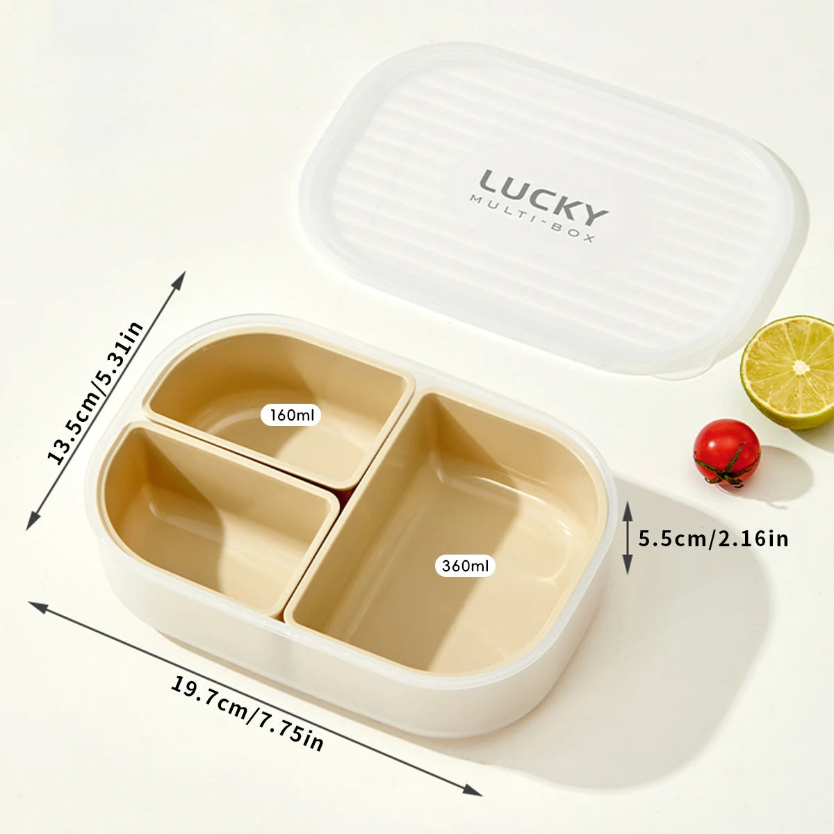 Fiambrera Bento 3 Compartimentos para Microondas