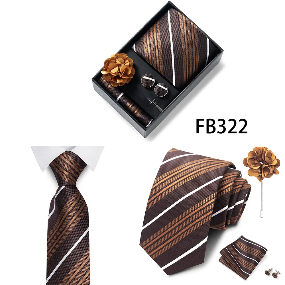 Set de Corbata Dorada de Lujo para Hombre en Caja de Regalo Premium