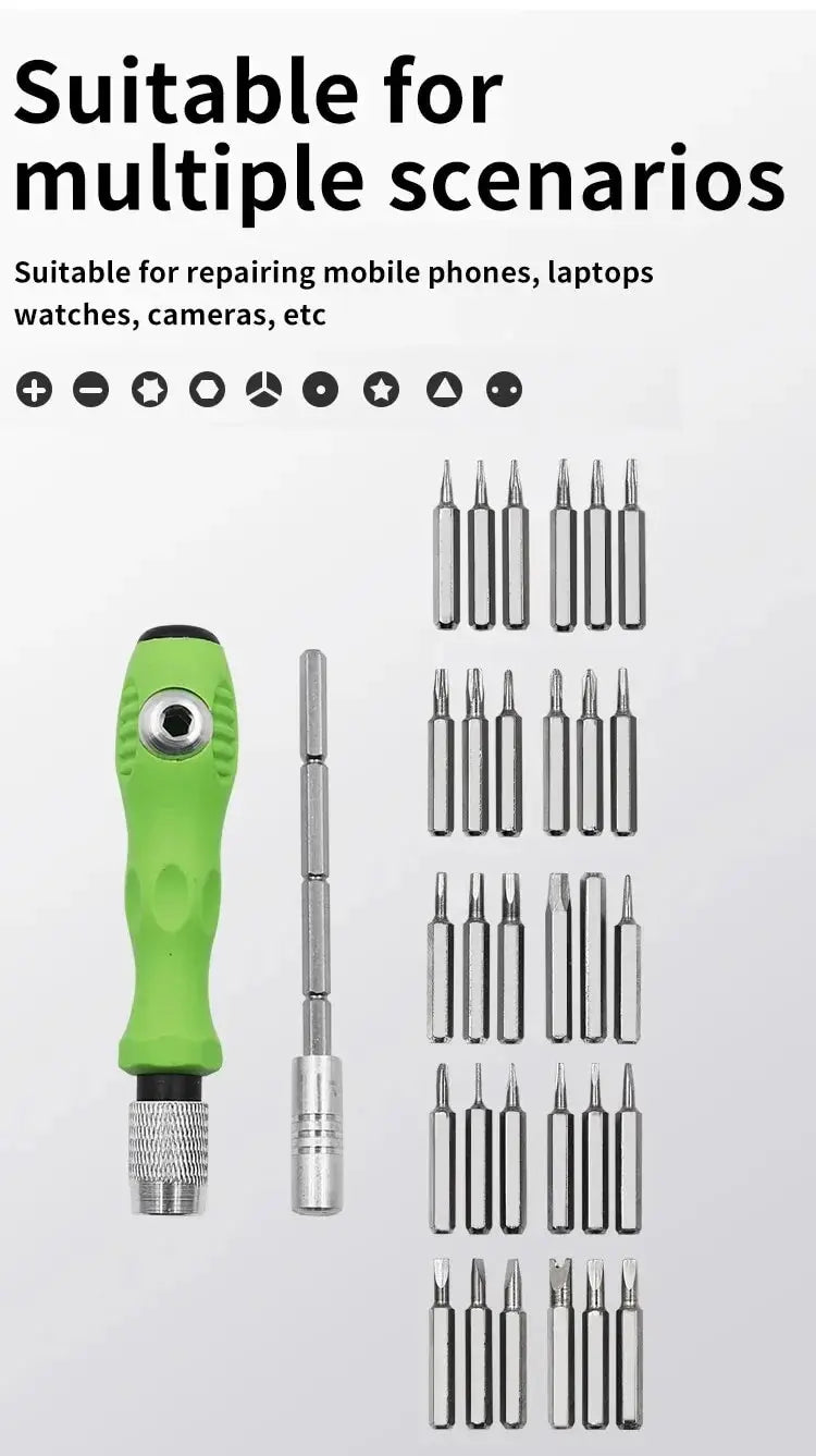 Kit de Destornilladores de Precisión 32 en 1 Magnético Multifuncional