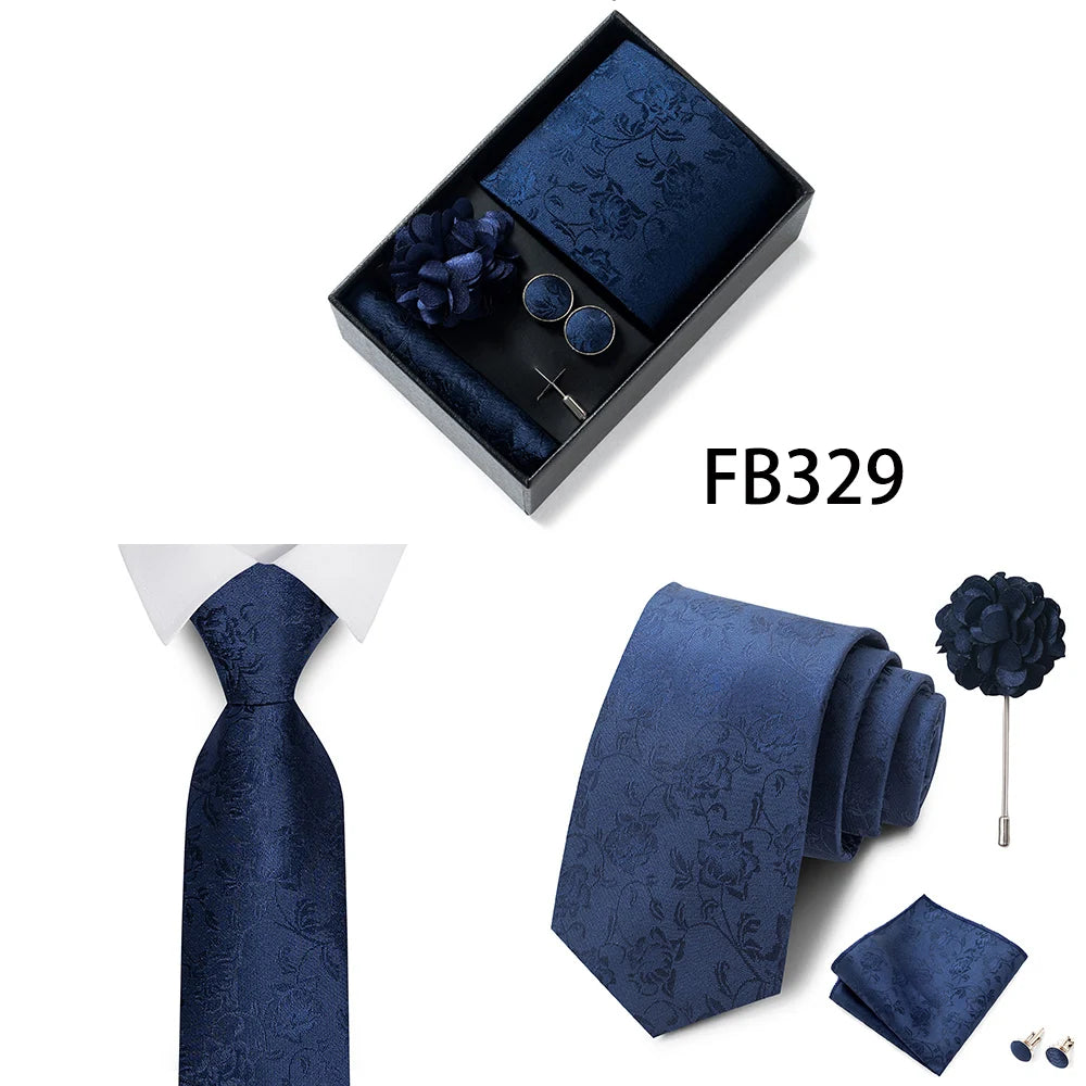 Set de Corbata Dorada de Lujo para Hombre en Caja de Regalo Premium