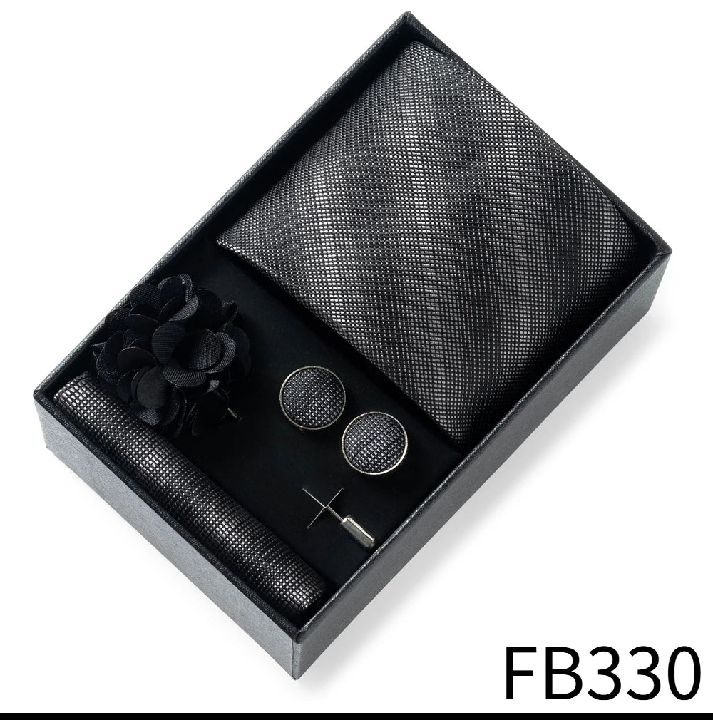 Set de Corbata Dorada de Lujo para Hombre en Caja de Regalo Premium