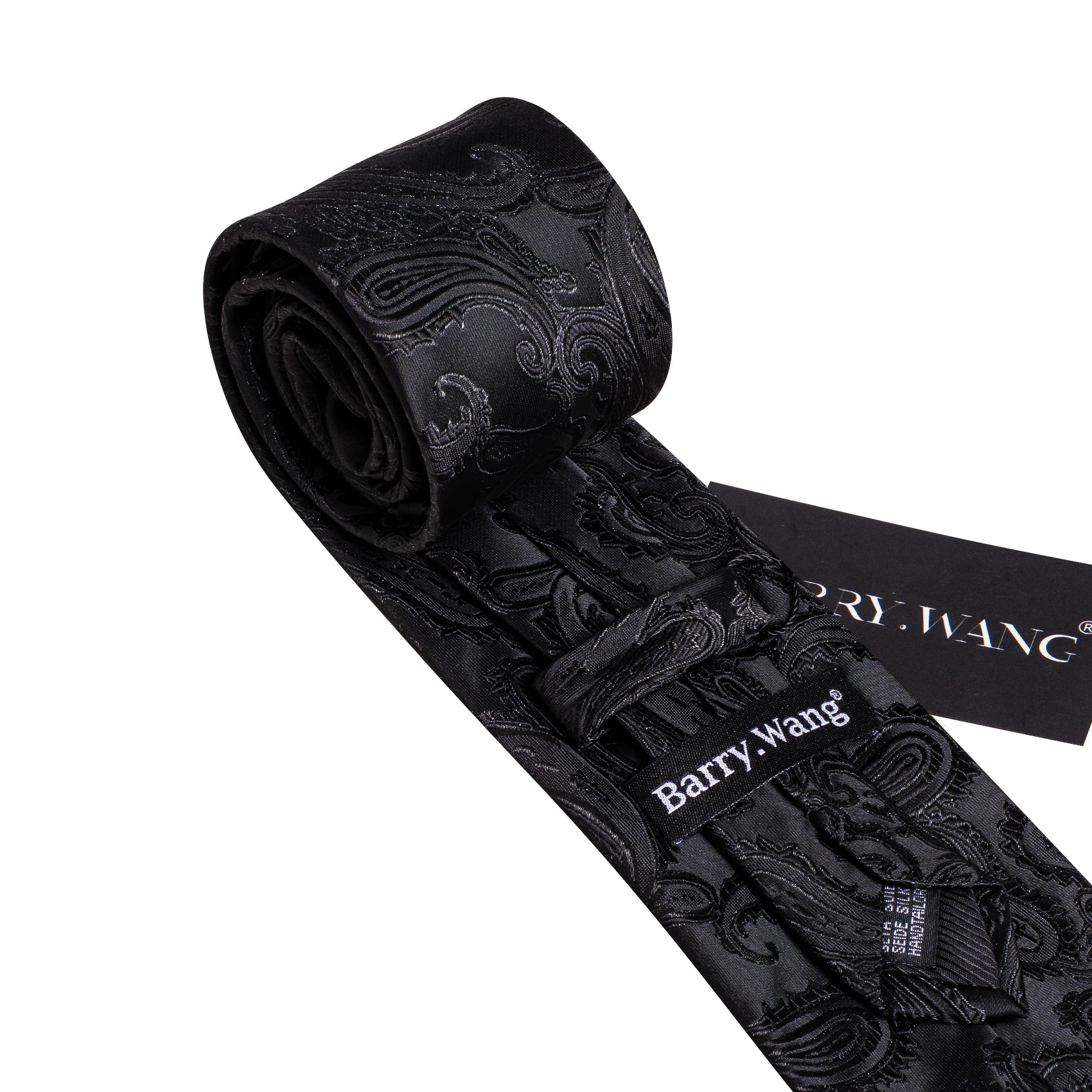 Set de Corbata Negra Elegante para Hombre con Mancuernillas y Pañuelo