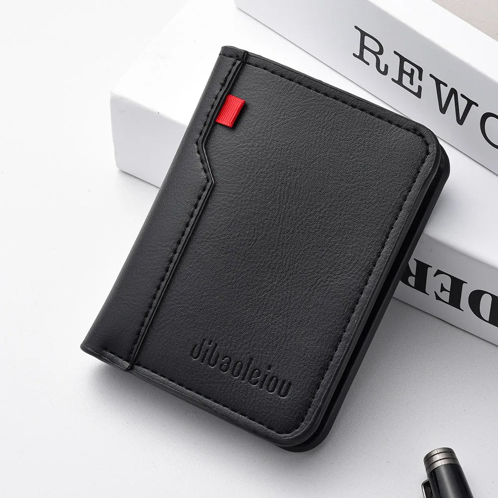 Mini billetera ultra fina de cuero, suave para tarjetas de crédito