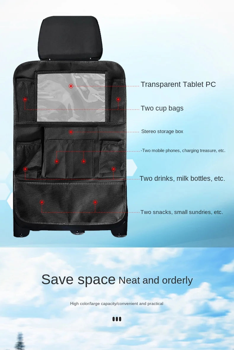 Organizador para Asiento de Auto con Porta Tablet y Bolsillos Multiusos
