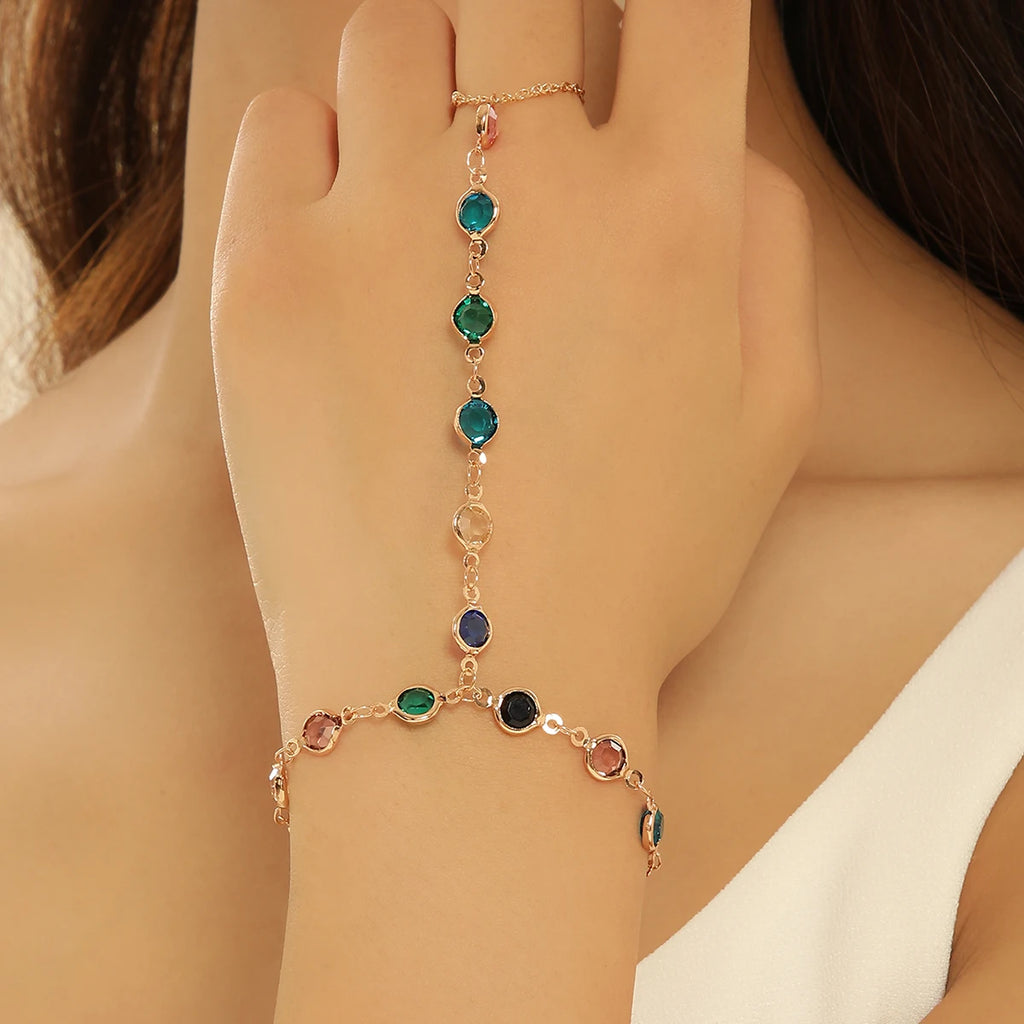 Pulsera Bohemia de Cristal Azul Vintage para Mujer