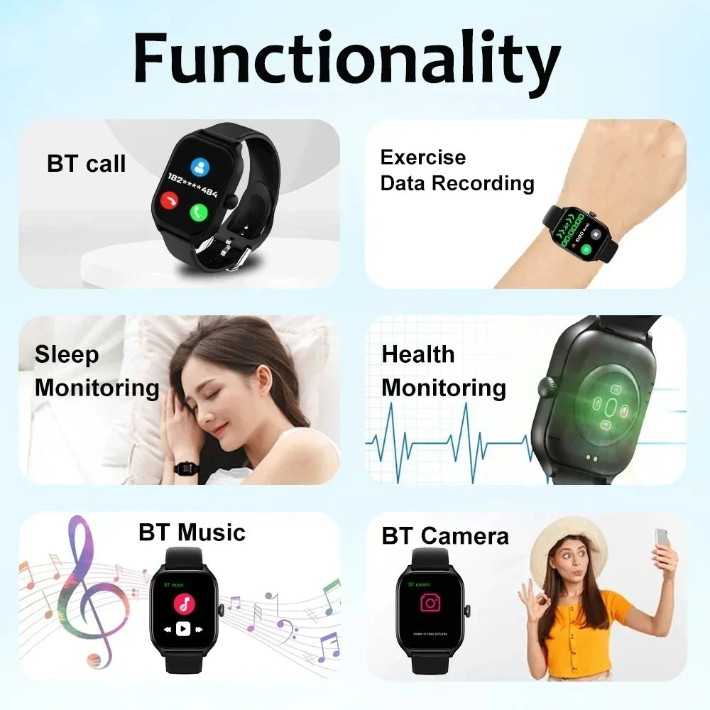 Smartwatch 2026 con Pantalla HD Full Touch y Bluetooth para Hombre y Mujer