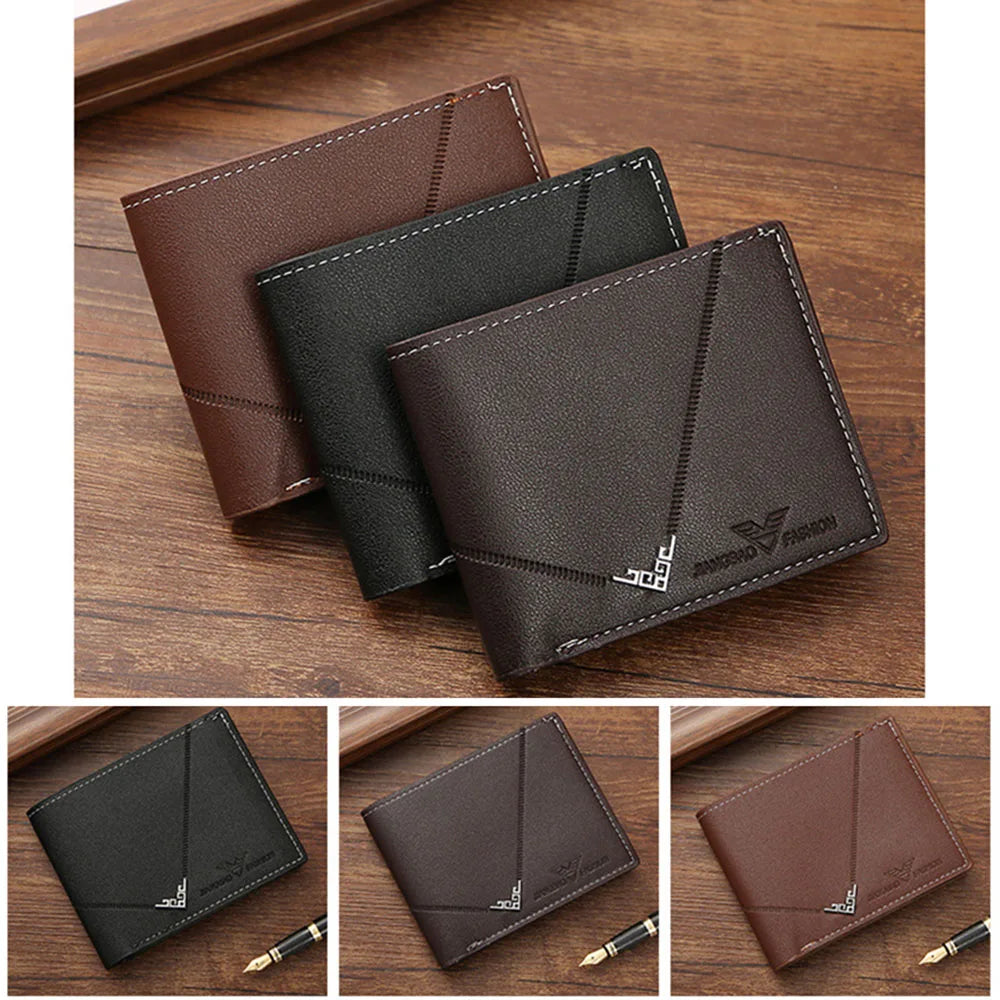 Clip de tarjeta de cuero con textura Lychee para hombre