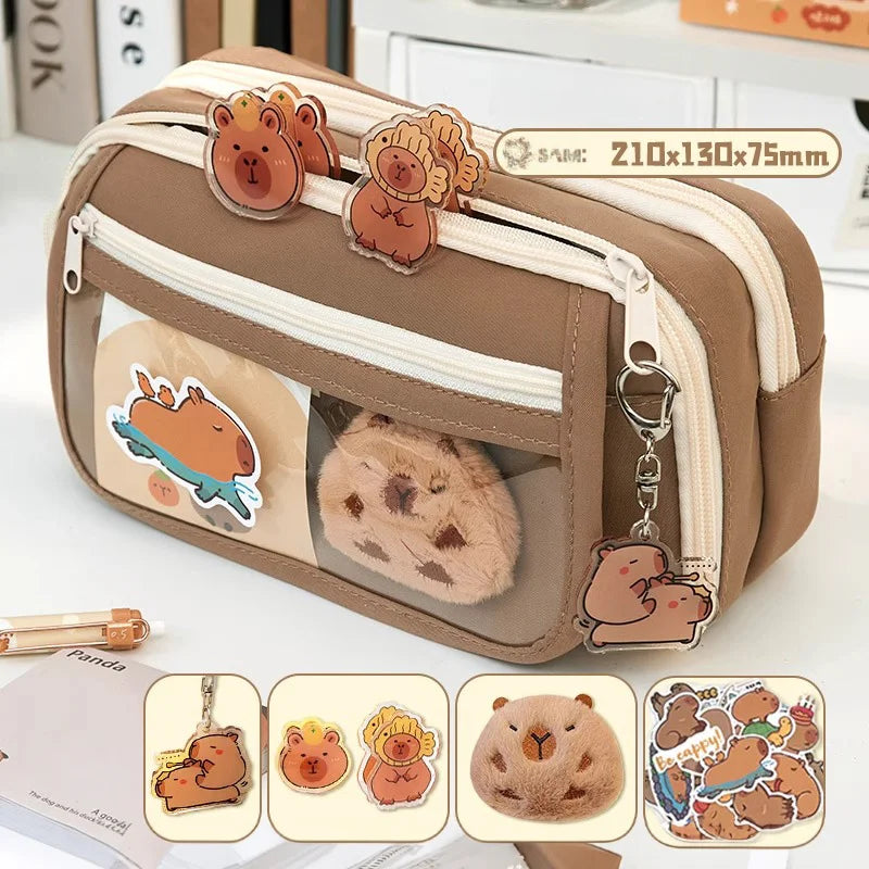 Estuche de Lápices de Tela con Diseño Kawaii,