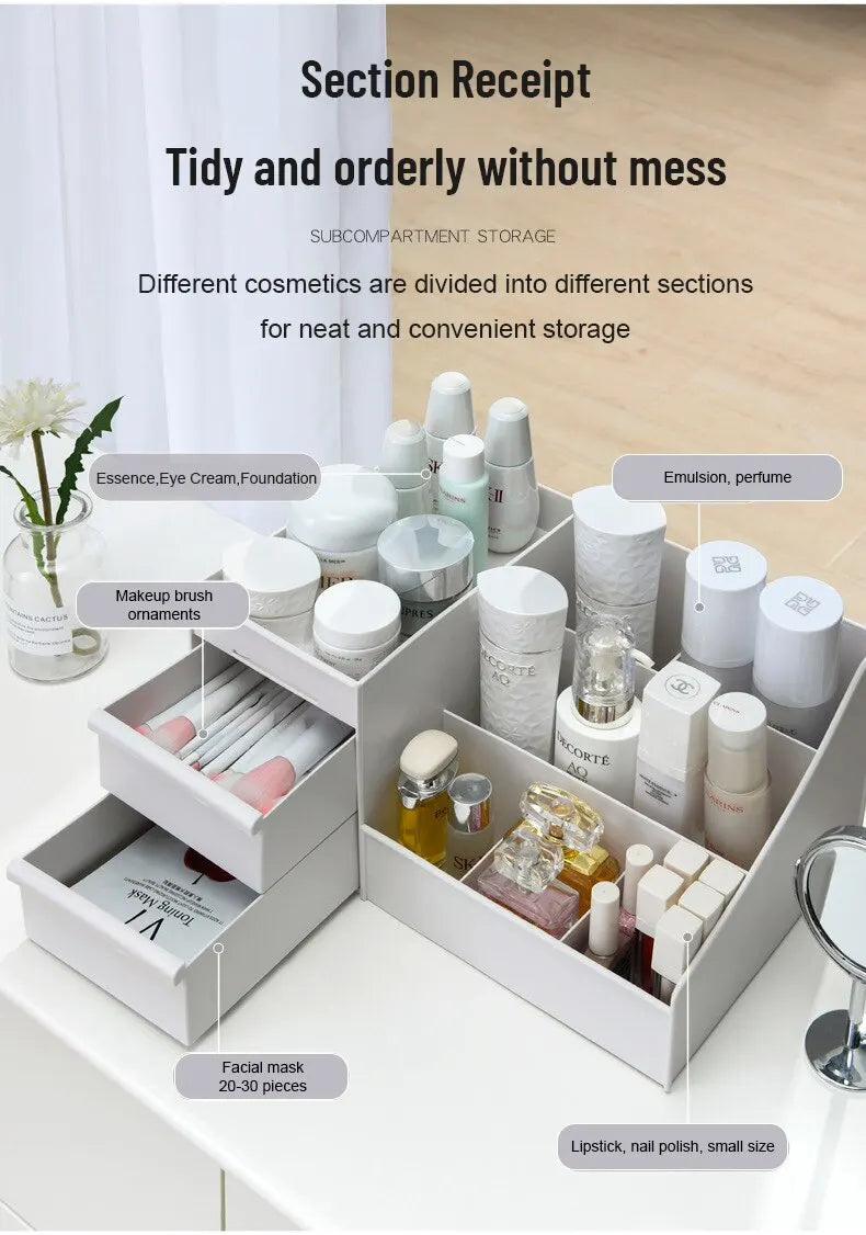 Organizador de Maquillaje con Cajón Blanco