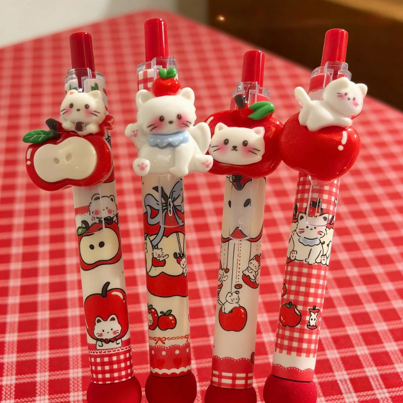 Bolígrafo de Gel Kawaii Apple Cat