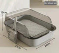 Caja de arena para gatos, bandeja semicerrada a prueba de salpicaduras
