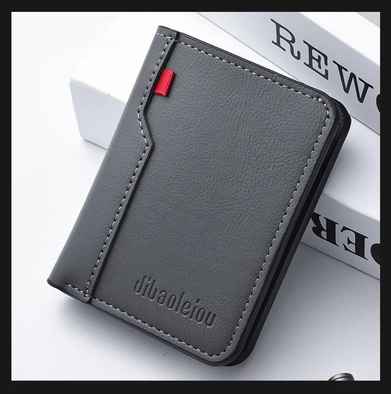 Mini billetera ultra fina de cuero, suave para tarjetas de crédito
