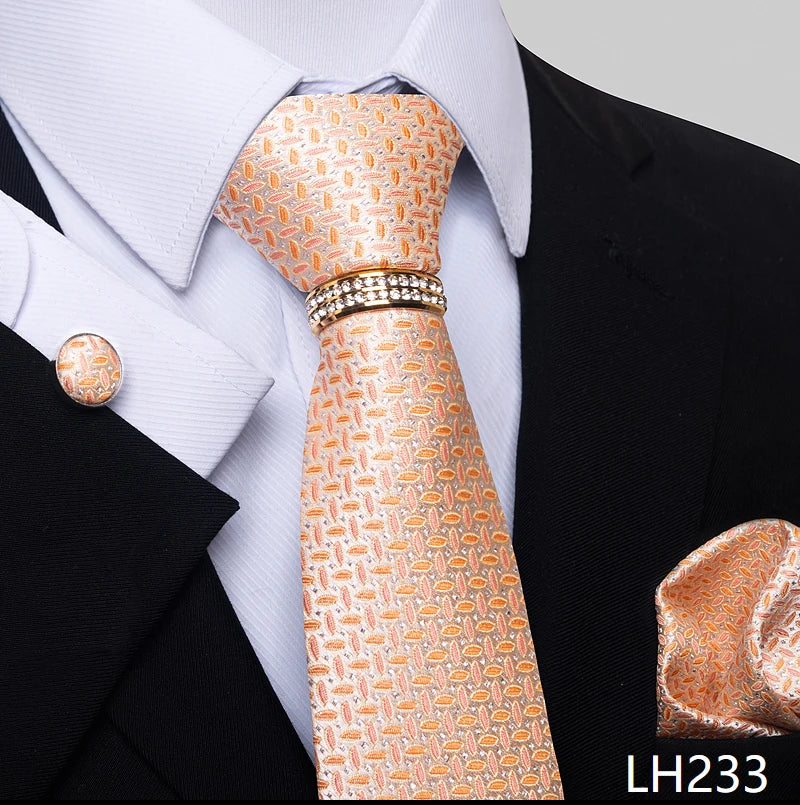 Set de Corbata Azul de Lujo para Hombre con Pañuelo y Mancuernillas