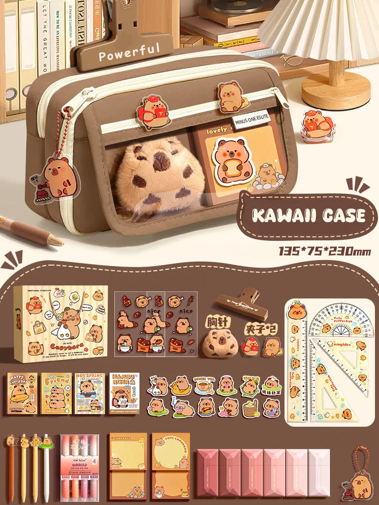 Estuche de Lápices de Tela con Diseño Kawaii,