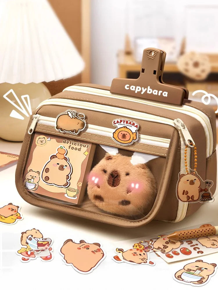 Estuche de Lápices de Tela con Diseño Kawaii,