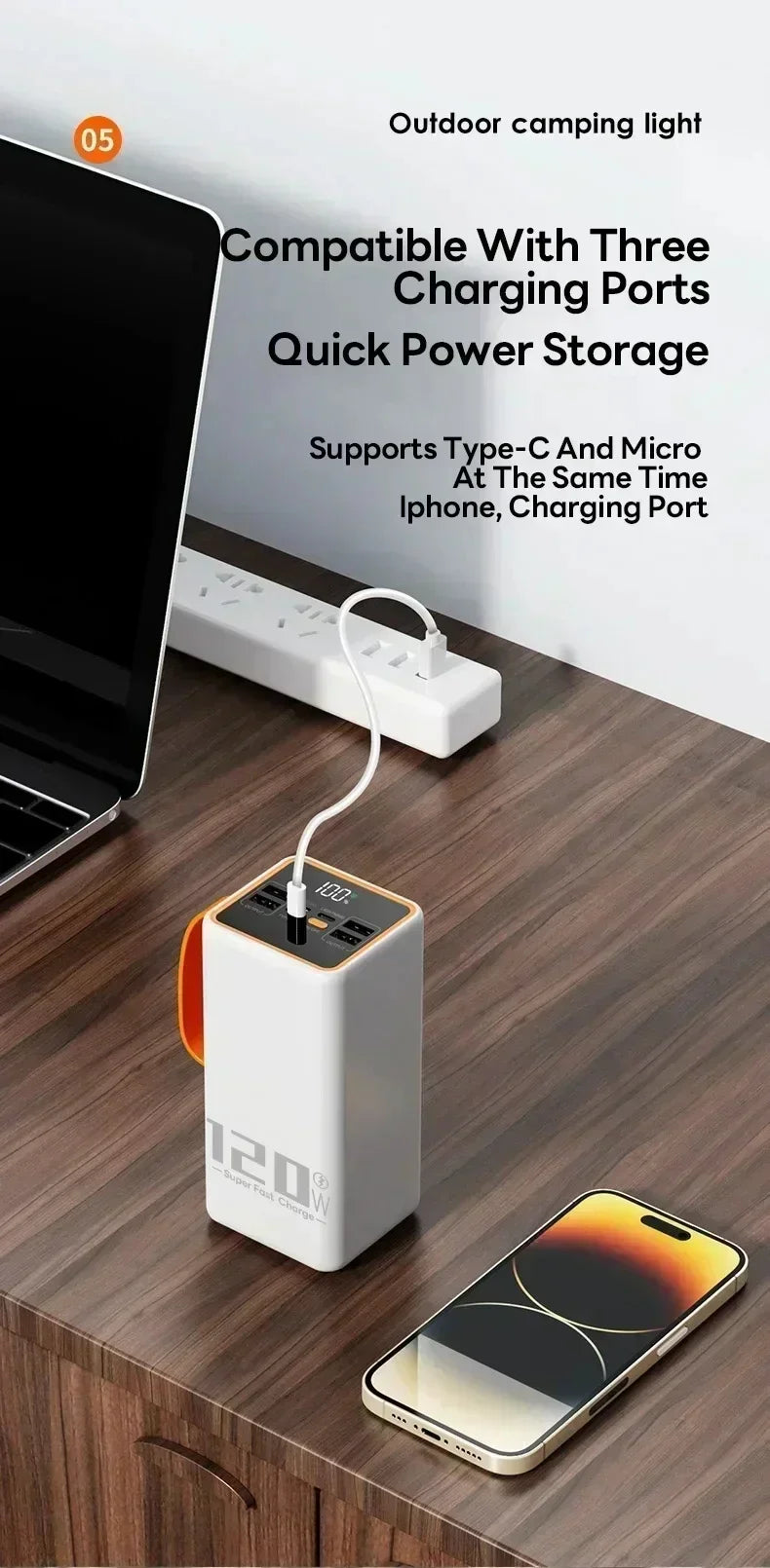 Power bank carga rápida para Phone y Samsung