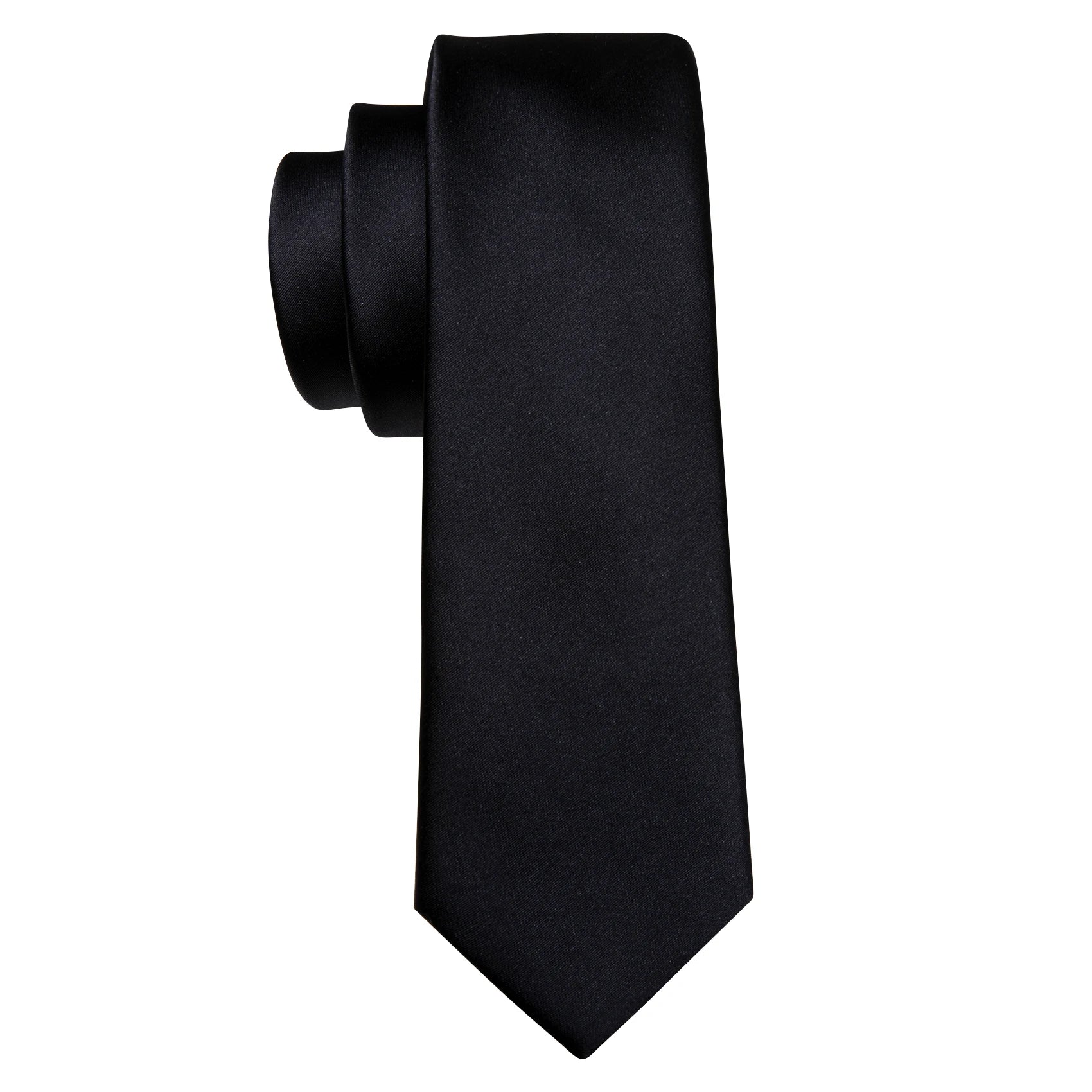 Set de Corbata Negra Elegante para Hombre con Mancuernillas y Pañuelo