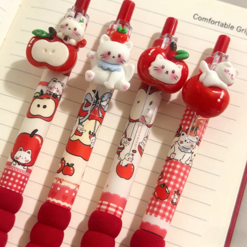 Bolígrafo de Gel Kawaii Apple Cat