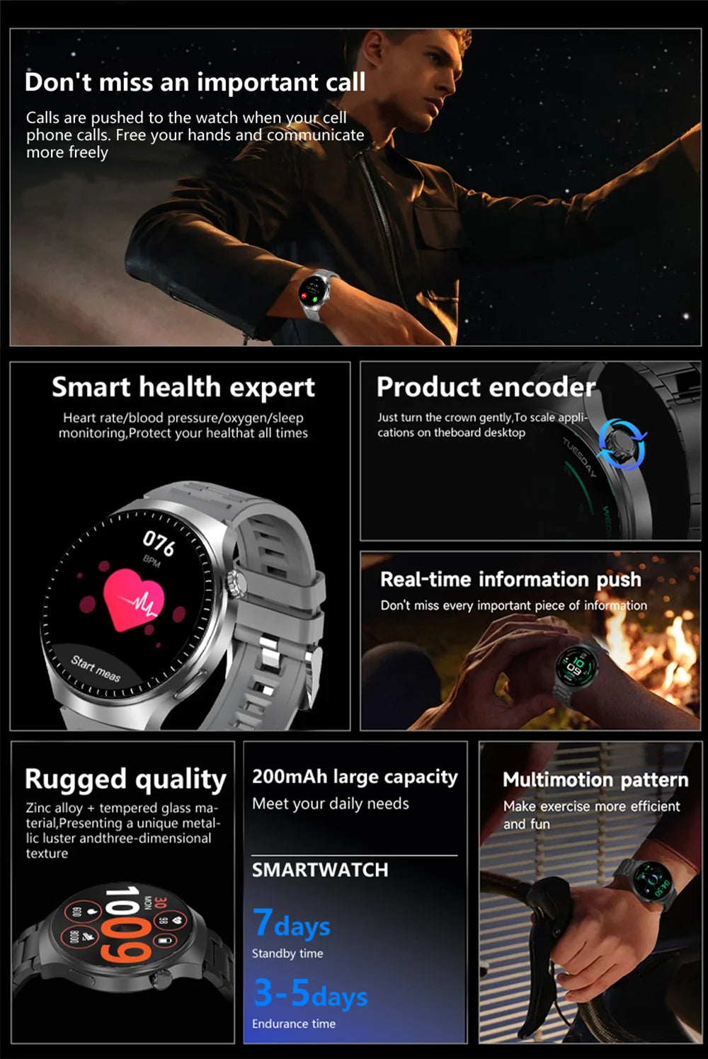 Smartwatch G.L Wear 2025 con Pantalla HD y Monitoreo de Salud
