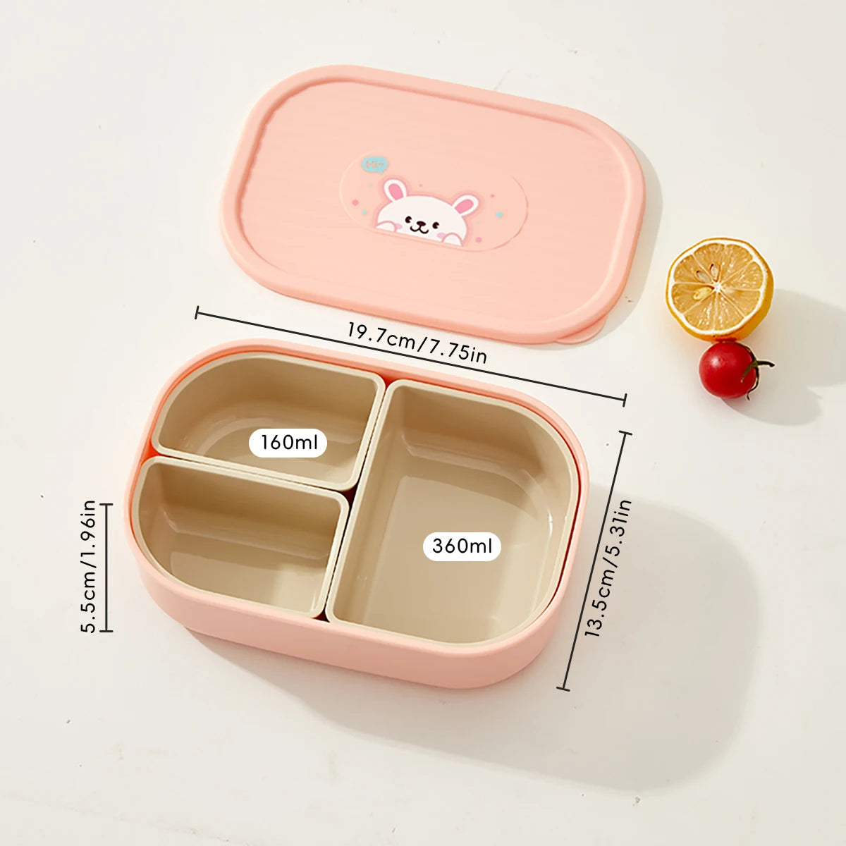 Fiambrera Bento 3 Compartimentos para Microondas