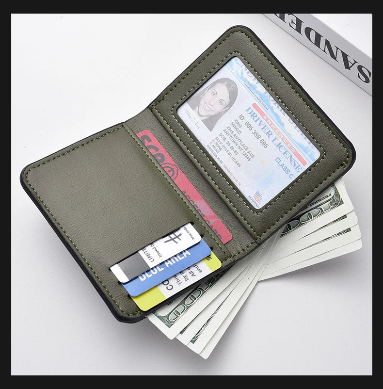 Mini billetera ultra fina de cuero, suave para tarjetas de crédito
