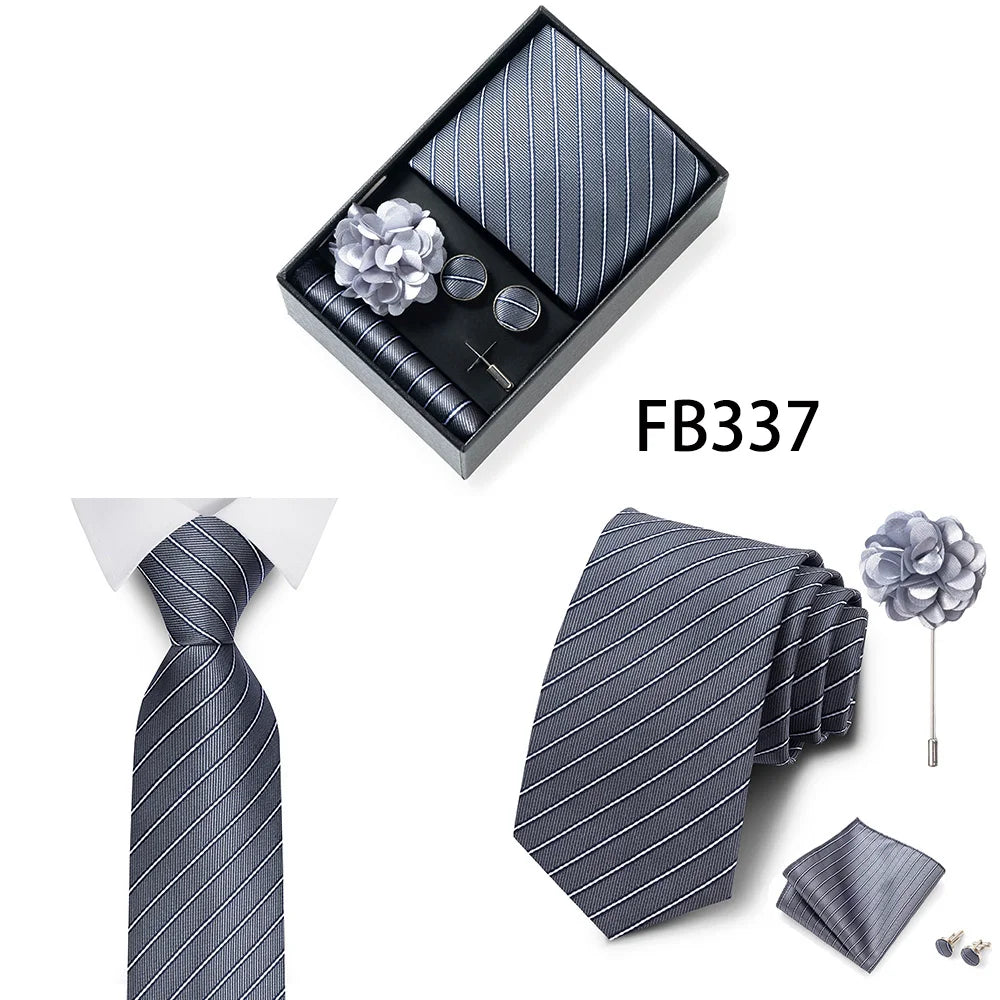 Set de Corbata Dorada de Lujo para Hombre en Caja de Regalo Premium