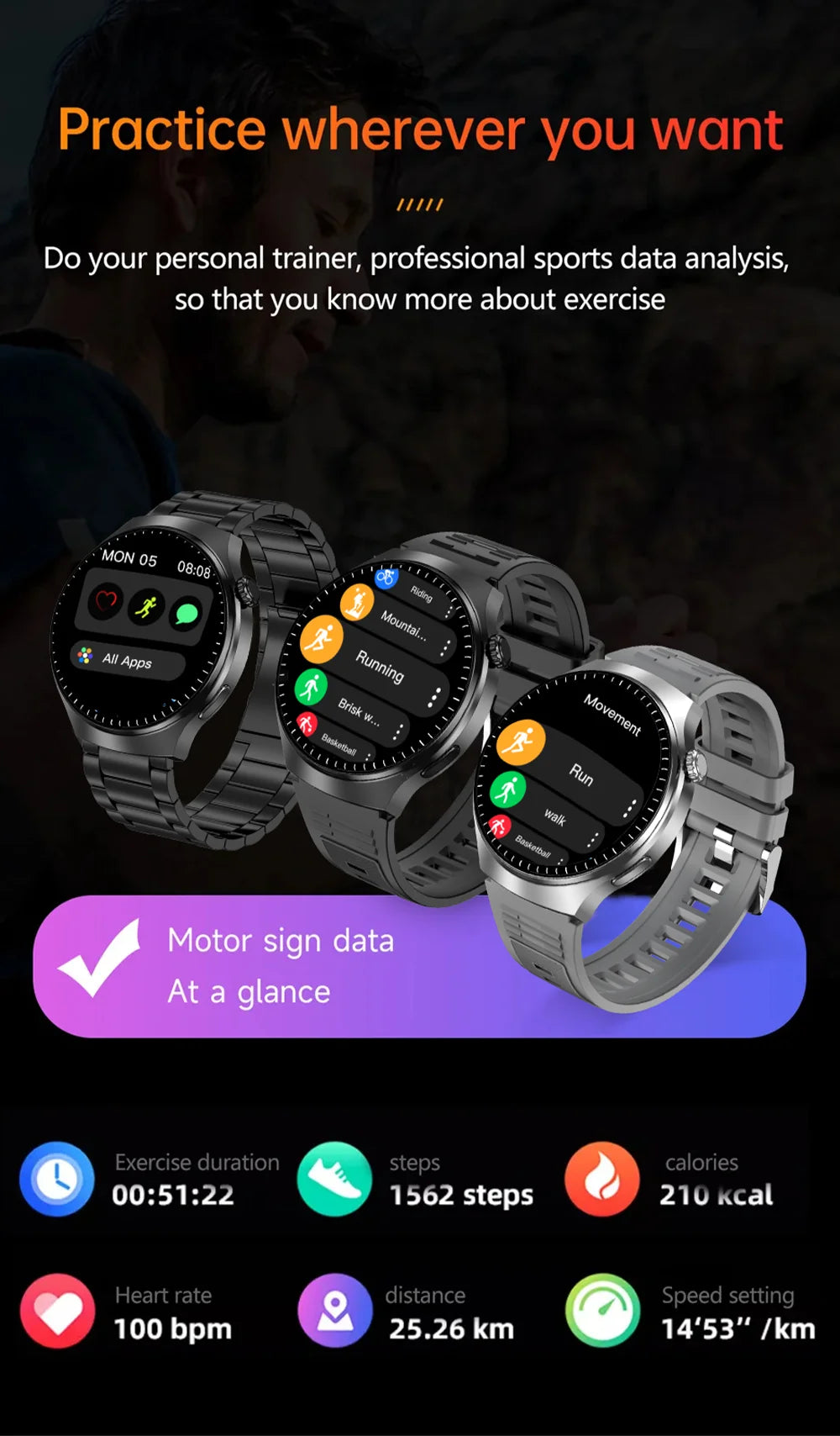 Smartwatch G.L Wear 2025 con Pantalla HD y Monitoreo de Salud