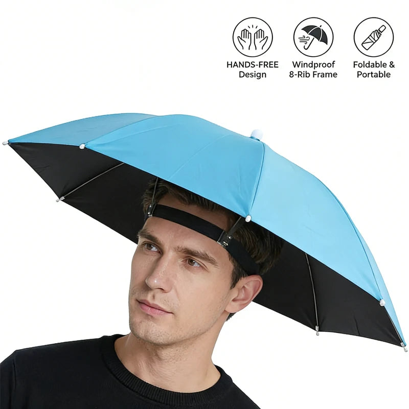 Sombrilla de Cabeza Manos Libres para Sol y Lluvia