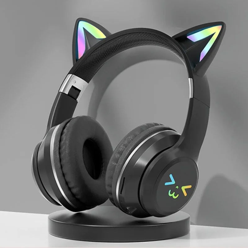 Auriculares Glow para videojuegos de gatito