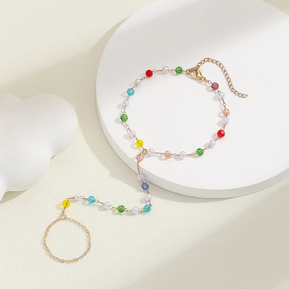 Pulsera Bohemia de Cristal Azul Vintage para Mujer