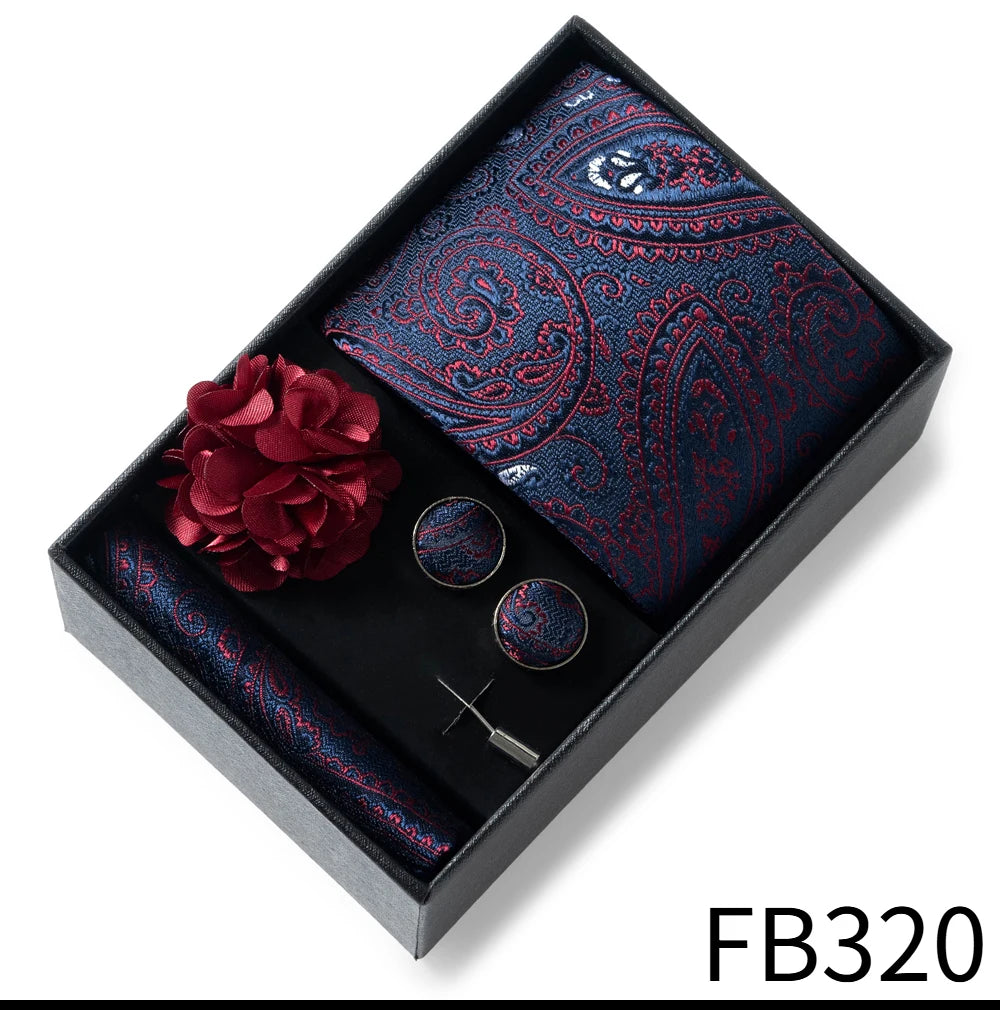 Set de Corbata Dorada de Lujo para Hombre en Caja de Regalo Premium