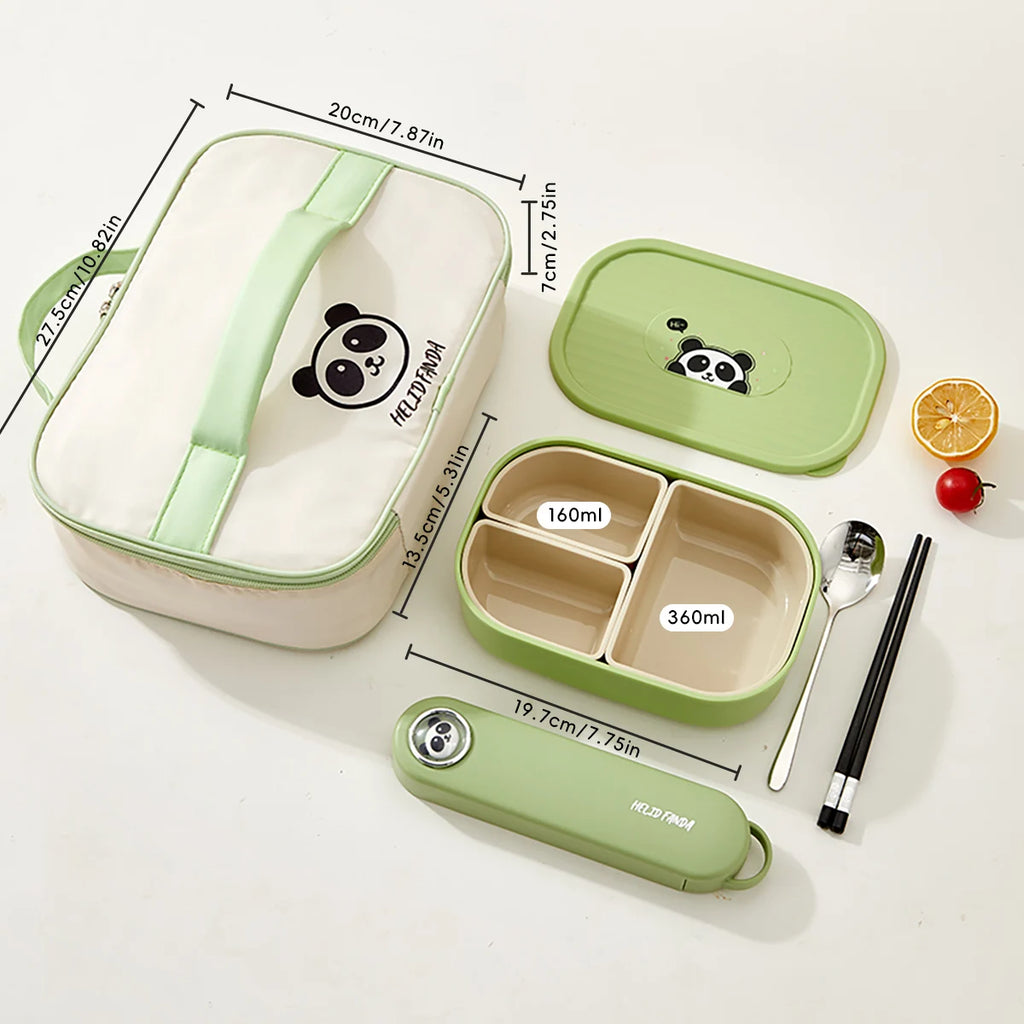 Fiambrera Bento 3 Compartimentos para Microondas