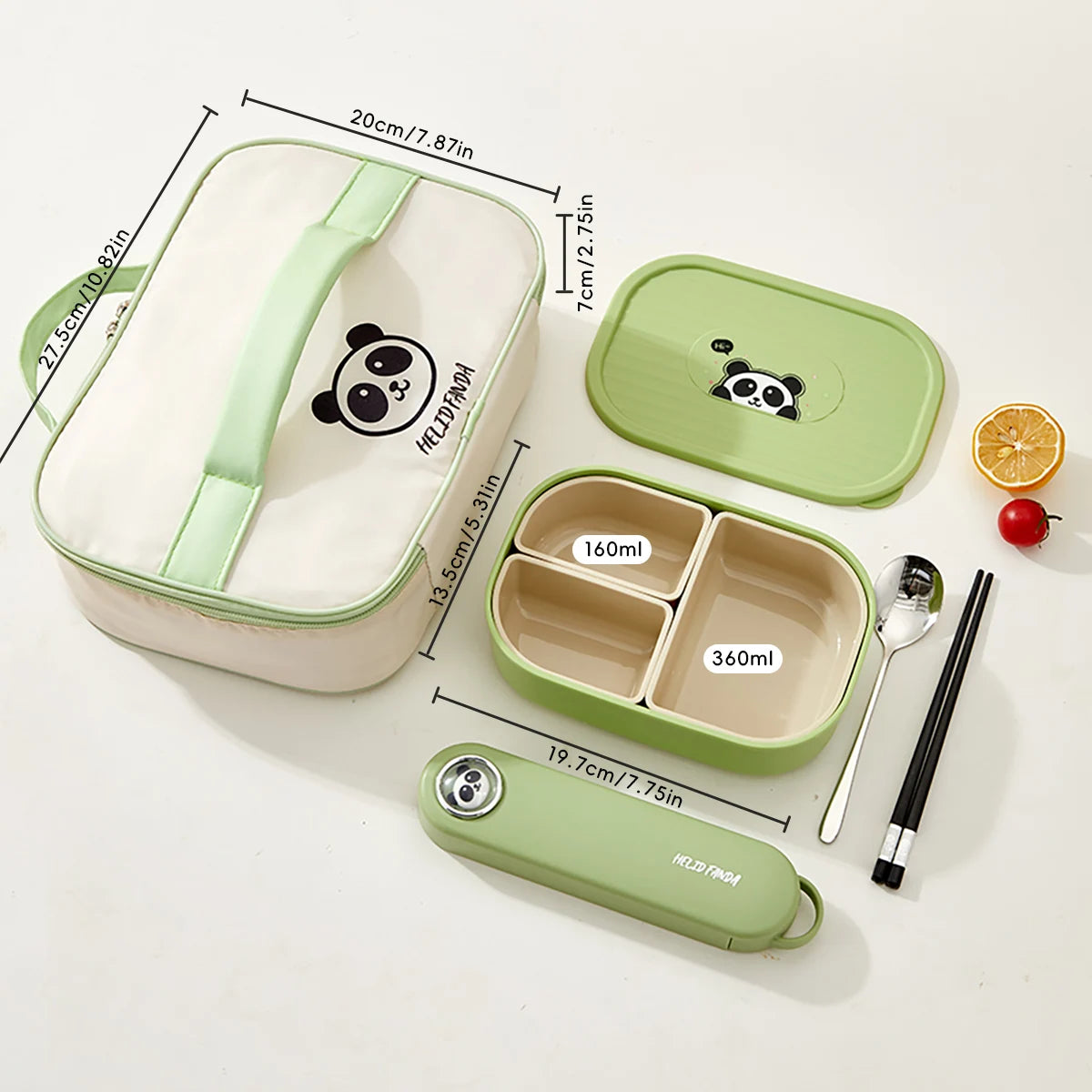 Fiambrera Bento 3 Compartimentos para Microondas