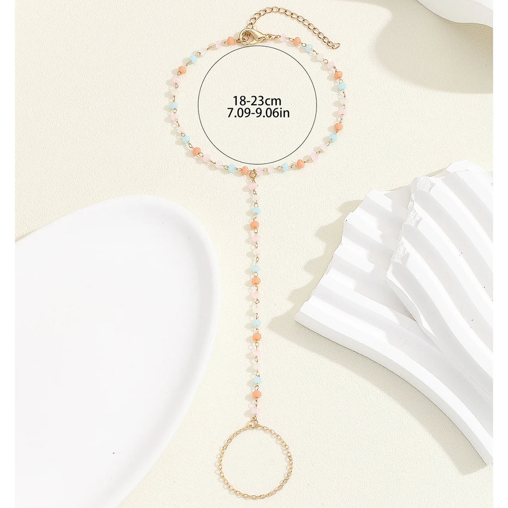Pulsera Bohemia de Cristal Azul Vintage para Mujer