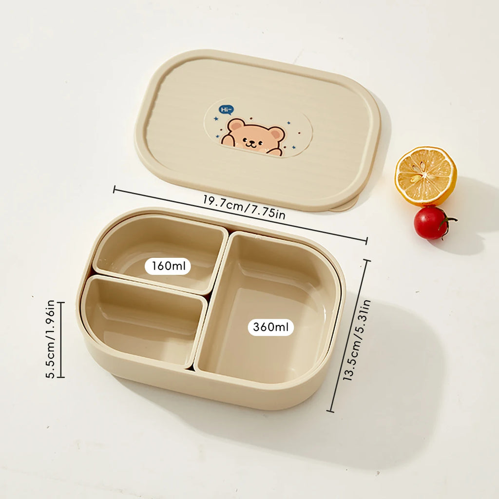 Fiambrera Bento 3 Compartimentos para Microondas
