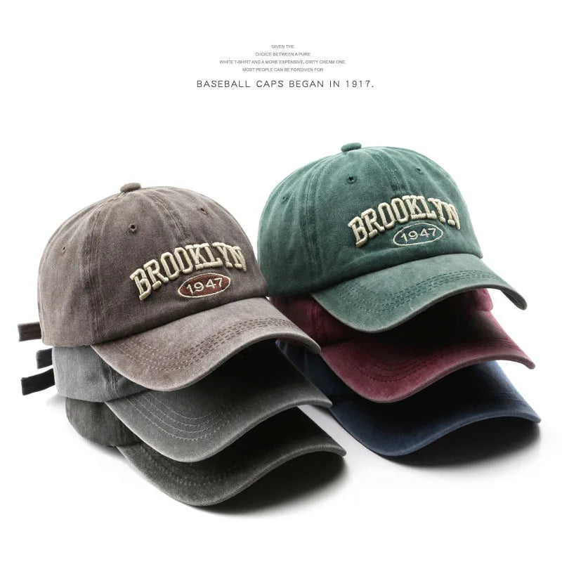 Gorras de béisbol Retro brooklyn Bordado de letras