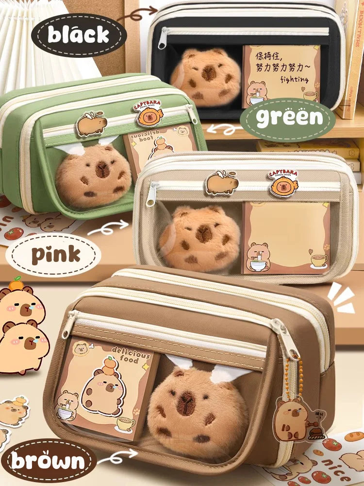 Estuche de Lápices de Tela con Diseño Kawaii,