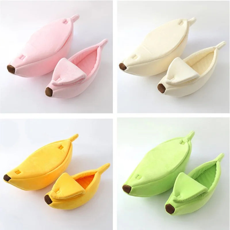 Cama para gatos con forma de plátano
