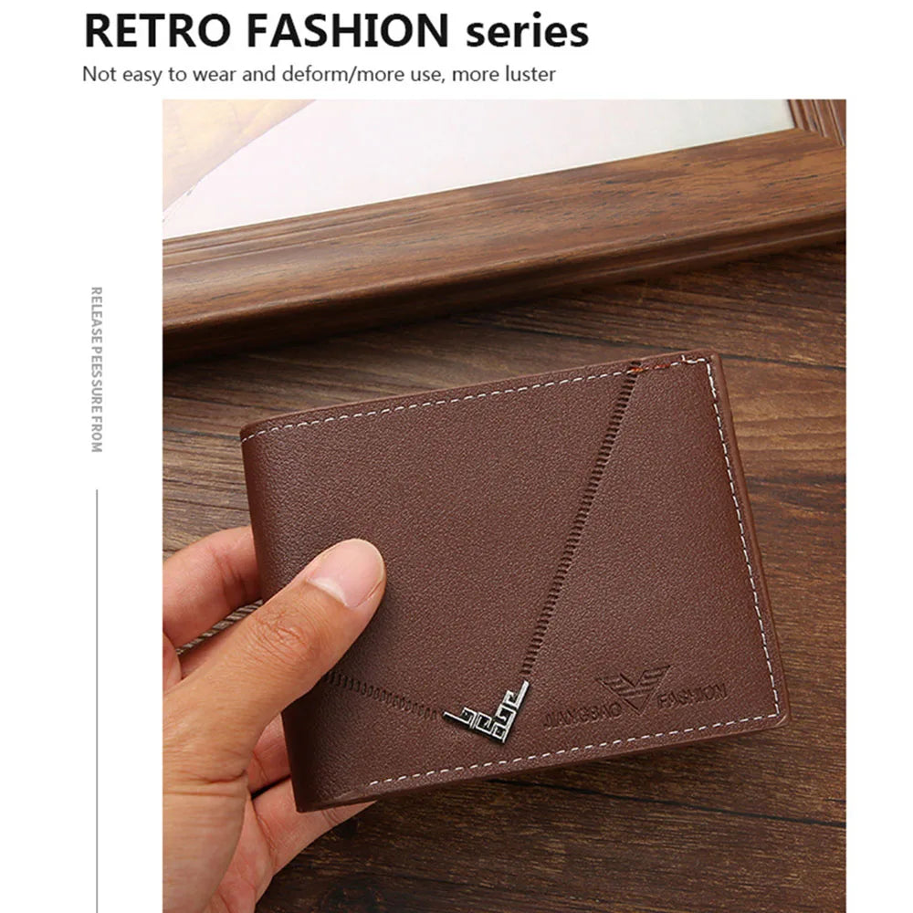 Clip de tarjeta de cuero con textura Lychee para hombre