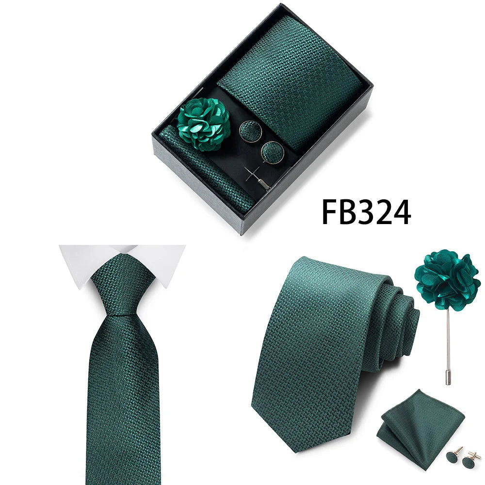 Set de Corbata Dorada de Lujo para Hombre en Caja de Regalo Premium