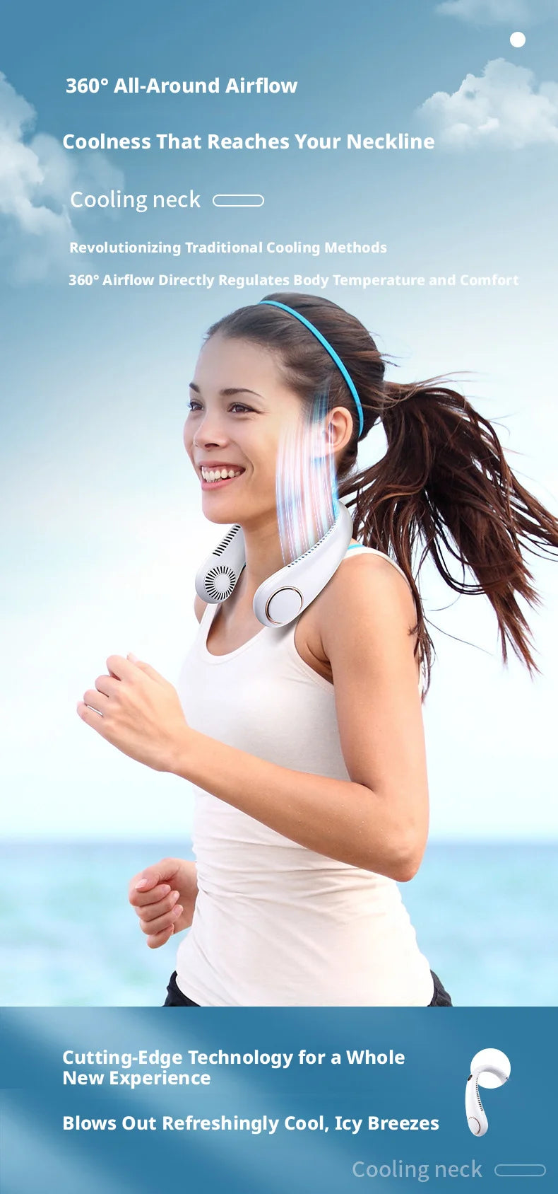 Mini Ventilador de Cuello Portátil sin Aspas