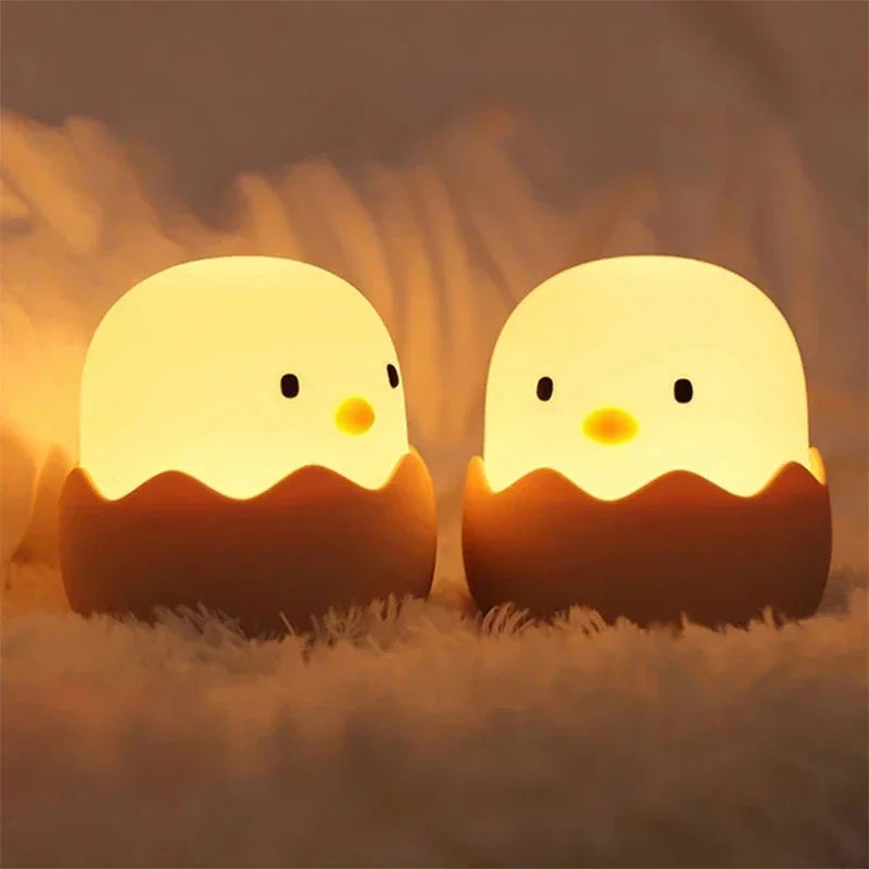 Luz Led nocturna táctil para niños, pollito kawai