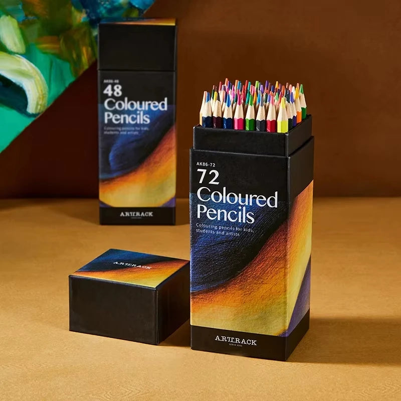 Juego de lápices de colores de madera, suministros de arte coloridos para colorear