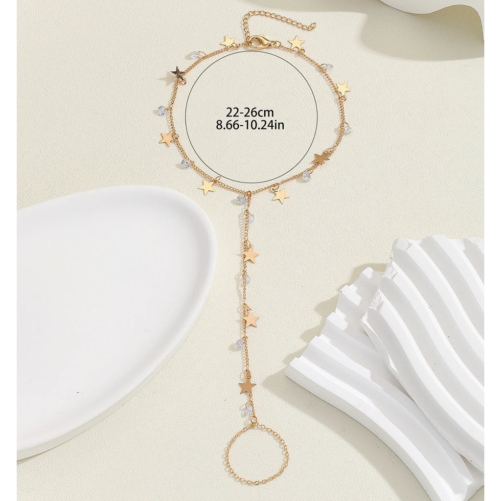 Pulsera Bohemia de Cristal Azul Vintage para Mujer