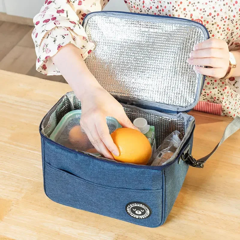 Lonchera Térmica Impermeable con Correa para Oficina y Picnic