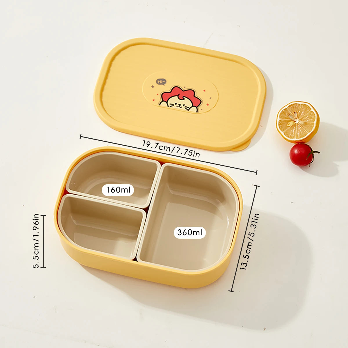 Fiambrera Bento 3 Compartimentos para Microondas